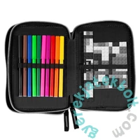 BlackUp felszerelt emeletes tolltartó - Fekete fehér (PWDDF38)