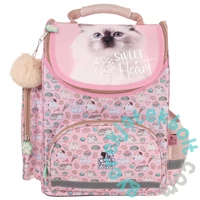 Cleo és Frank cicás ergonomikus iskolatáska - rózsaszín (TEMBCF45)