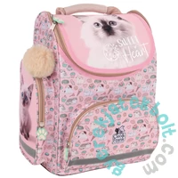 Cleo és Frank cicás ergonomikus iskolatáska - rózsaszín (TEMBCF45)