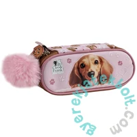 Cleo és Frank ovális tolltartó - Pink Paws (P1ACF46)