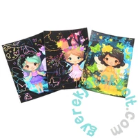 Kidea 2 az 1-ben világítós képkarcoló és színező készlet - Tündérek (SCWKMKA)