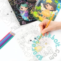 Kidea 2 az 1-ben világítós képkarcoló és színező készlet - Tündérek (SCWKMKA)