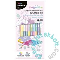 Kidea 24 db-os kétoldalú háromszög színesceruza készlet - Pasztell