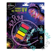 Kidea 4 színű UV arcfesték készlet - fejpánttal (FDTUVOSKA)