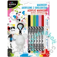 Kidea 6 db-os DIY akril filctoll kulcstartóval (MABBKA)