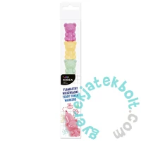 Kidea 6 színű filctoll készlet - Pasztell - Macis (FNPWKA)