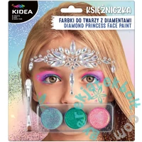 Kidea Arcfesték szett csillogó kövekkel - 3 színű - Princess
