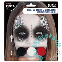 Kidea Arcfesték szett csillogó kövekkel - 3 színű - Luna