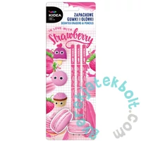 Kidea grafit ceruza - 3 db-os - illatos radírral - Strawberry (ZAGOTKA)