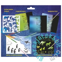 Kidea képkarcoló készlet sablonokkal - Állatos