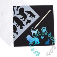 Kidea képkarcoló készlet sablonokkal - Állatos