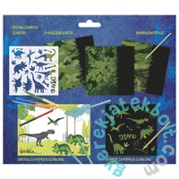 Kidea képkarcoló készlet sablonokkal - Dinoszauruszos