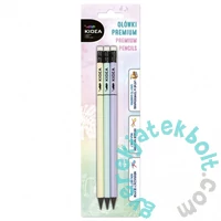 Kidea Prémium grafit ceruza radírral - 3 db-os - Pasztell