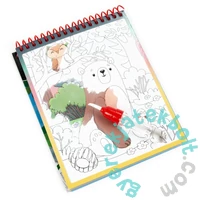 Kidea újra felhasználható vízfestő könyv - Állatok (MWKWIKA)