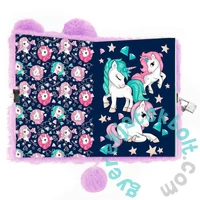 Unikornisos szőrmés kulcsos napló - Lila (PPZKU)