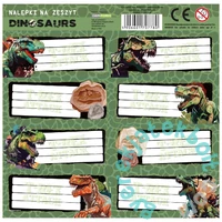 Dinoszauruszos 8 db-os füzetcímke - T-Rex Attack (NNZDN20)