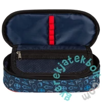 Football ovális tolltartó - sötétkék (P1API19)