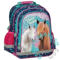Lovas iskolatáska, hátizsák - I love horses - Trikolor (PL15BKO23)