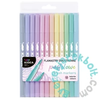 Kidea 12 színű kétoldalú pasztell ecset filctoll (FDPBB12KA)