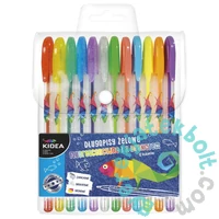 Kidea 12 színű zselés toll - fluoreszkáló (DZ12KA)
