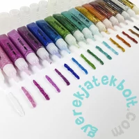 Kidea 18 színű csillámos ragasztó - 18 x 6 ml
