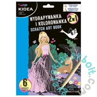 Kidea 2 az 1-ben képkarcoló és színező készlet - Hercegnő (WKEKA)