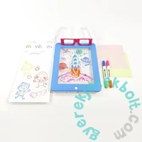 Kidea 3D Neon rajztábla szemüveggel - kék