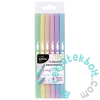 Kidea 6 színű kétoldalú pasztell ecset filctoll