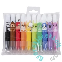 Kidea Állatos puha 10 színű zsírkréta (KZ10KKA)