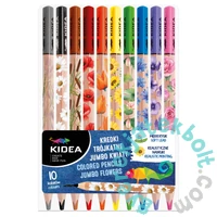 Kidea Jumbo Vastag háromszög színesceruza 10 db-os - Virágok (KTJK10KKA)
