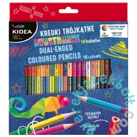 Kidea kétoldalú háromszög színesceruza készlet - 48 db-os