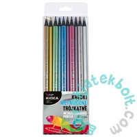 Kidea metál háromszög színes ceruza - 10 db-os