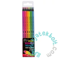 Kidea neon háromszög színes ceruza - 6 db-os