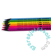 Kidea neon háromszög színes ceruza - 6 db-os