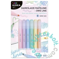 Kidea Pasztell dupla vonalú szövegkiemelő - 6 db-os