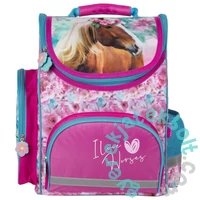 Lovas ergonomikus iskolatáska - I love horses - Kék-rózsaszín (TEMBKO19)