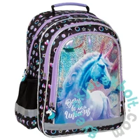Unikornisos iskolatáska, hátizsák - 2 rekeszes - Born to be a unicorn (PL15BJR15)