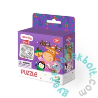 Dodo 16 db-os Színezhető kétoldalas puzzle - Szarvas és pingvin karácsonya (300353)