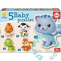 Educa 5 az 1-ben Baby sziluett puzzle (3,4,5 db-os) - Állatok - Cicás (13473)