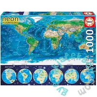 Educa 1000 db-os Neon puzzle - Világtérkép (16760)