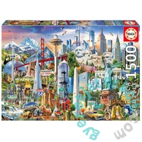 Educa 1500 db-os puzzle - Észak-Amerika jelképei (17670)