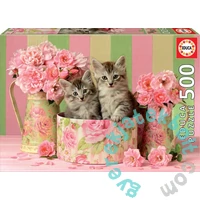 Educa 500 db-os puzzle - Cicák és rózsák (17960)