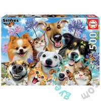 Educa 500 db-os puzzle - Selfies - Kutyák és cicák (17983)