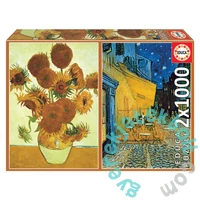 Educa 2 x 1000 db-os puzzle - Napraforgók + Éjjeli kávézó, Van Gogh (18491)
