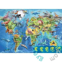 Educa 150 db-os puzzle - Világtérkép dinoszauruszokkal (18997)