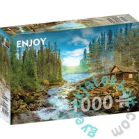 Enjoy 1000 db-os puzzle - A Log Cabin by the Rapids (1605)
