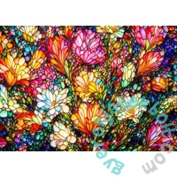 Enjoy 1000 db-os puzzle - Abstract Stained Glass Flower Garden (2294)
