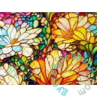 Enjoy 1000 db-os puzzle - Abstract Stained Glass Flower Garden (2294)