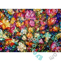 Enjoy 1000 db-os puzzle - Abstract Stained Glass Flower Garden (2294)