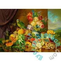 Enjoy 1000 db-os puzzle - Josef Schuster: Still Life with Fruit Flowers and a Parrot (1191)